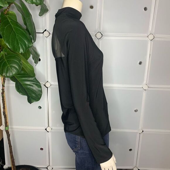 Barcelino Contrast Mesh Long Sleeve Top Size Medium - Picture 7 of 10